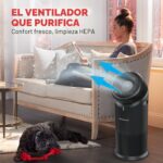 Purificador de aire y ventilador de pie Honeywell Allergen Plus HPA6000B HEPA 3 en 1 sensor calidad de aire modo sueño 1