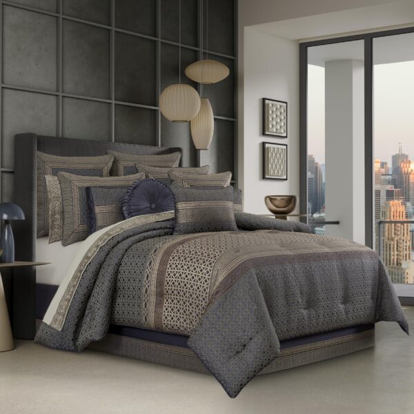 Edredon felpilla tejida rustico western Avelyn Slate J. Queen New York 3114009KCS king 4 piezas