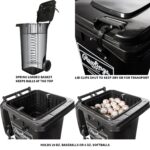 Rawlings Cubo de bolas rodantes con cesta con resorte | Capacidad de 32 galones | Bolas no incluidas