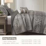 Juego de colcha Bellagio Jacquard gris Madison Park E&E Co. Ltd DBA JLA Home MP13-8781 104x94 pulgadas diseño damasco 6