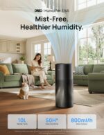 Humidificador evaporativo inteligente Dreo DR-HHM014S negro tanque 10L salida 800ml/h cobertura 1000 pies cuadrados 50 h