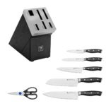 HENCKELS x EMERIL Lagasse The Nola Collection Razor-Sharp - Juego de cuchillos con bloque autoafilables alemanes de 7 pi