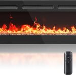 Chimenea Eléctrica Silonn SLELF02B-60-US 60 Pulgadas 4777 BTU WiFi 20 Colores Llama Empotrada/Pared