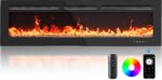 Chimenea Eléctrica Silonn SLELF02B-60-US 60 Pulgadas 4777 BTU WiFi 20 Colores Llama Empotrada/Pared