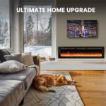Chimenea Eléctrica Silonn SLELF02B-60-US 60 Pulgadas 4777 BTU WiFi 20 Colores Llama Empotrada/Pared