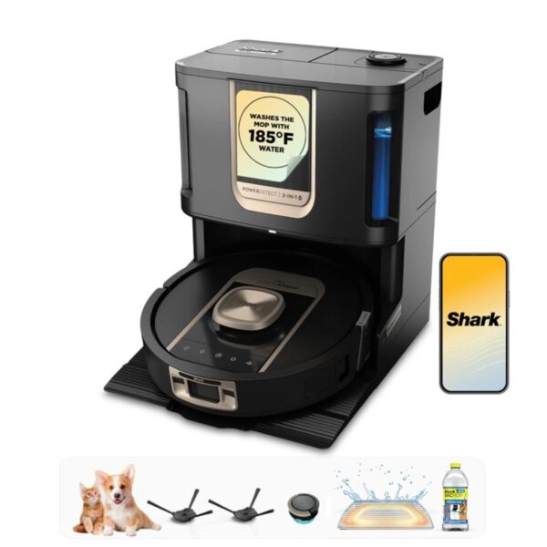 Robot Aspirador Trapeador SharkNinja PowerDetect ThermaCharged NeverTouch Pro RV2920XE – Autovaciado 60 Días, Tanque 30