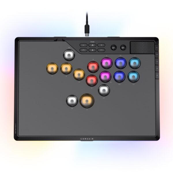 Controlador Arcade Inalámbrico Sin Palanca Corsair Novablade Pro CH-963B01G-WW 15 teclas efecto Hall MGX 1000Hz 2.4GHz S