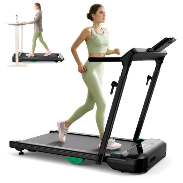 Caminadora Plegable 4 en 1 UREVO Foldimix 5 URTM048 Motor Dual Sin Escobillas 3.0HP Escritorio Ajustable Capacidad 400 l