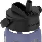 Botella de agua de vidrio Thermos Lifefactory LG4331BDP4 22 oz con tapa de popote giratorio y funda de silicona morado p