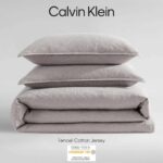 Calvin Klein Revman International A0006003 juego de edredón King 3 piezas algodón suave costuras textura de costilla con
