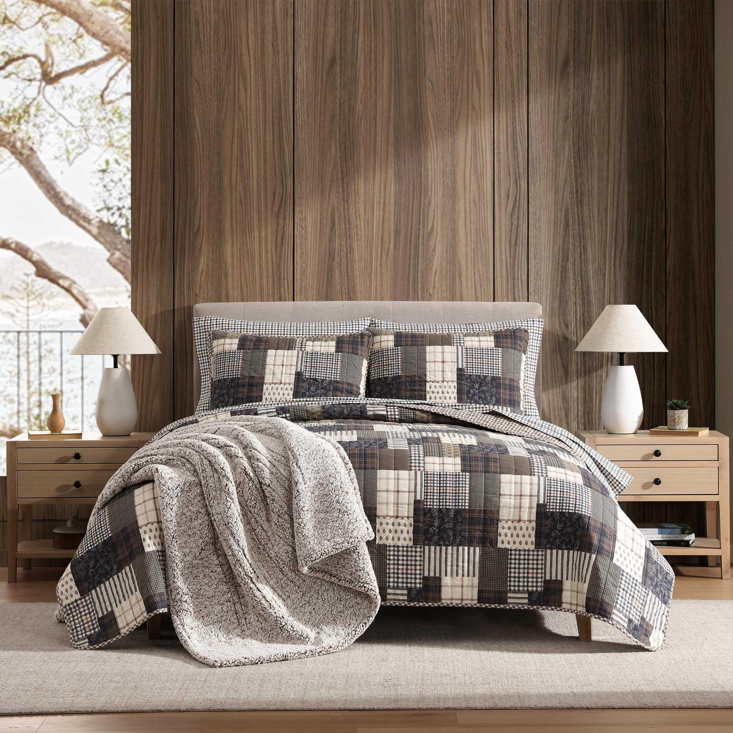 Version 1.0.0 Juego de colcha Queen Eddie Bauer Revman International A0005757 algodón suave reversible con fundas de almohada 3 piezas