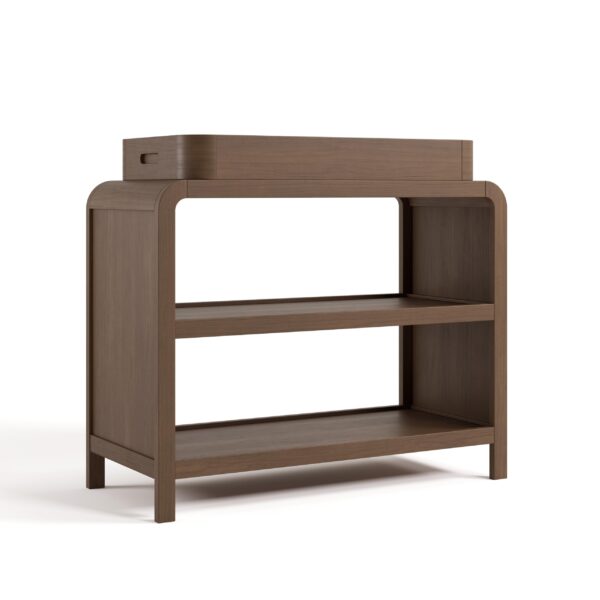 Storkcraft Cambiador Santos (Hazelnut) – Cambiador de bebé certificado GREENGUARD Gold, cambiador de madera maciza para