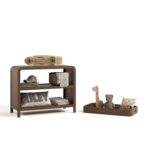 Storkcraft Cambiador Santos (Hazelnut) – Cambiador de bebé certificado GREENGUARD Gold, cambiador de madera maciza para