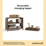Storkcraft Cambiador Santos (Hazelnut) – Cambiador de bebé certificado GREENGUARD Gold, cambiador de madera maciza para