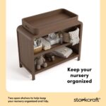 Storkcraft Cambiador Santos (Hazelnut) – Cambiador de bebé certificado GREENGUARD Gold, cambiador de madera maciza para