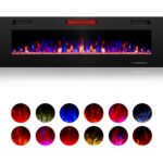 Chimenea Eléctrica ZAFRO RFH-6001LC 60 Pulgadas Empotrada o Muro Ultradelgada Silenciosa Llama LED 12 Colores Ajustables