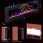 Chimenea Eléctrica ZAFRO RFH-6001LC 60 Pulgadas Empotrada o Muro Ultradelgada Silenciosa Llama LED 12 Colores Ajustables