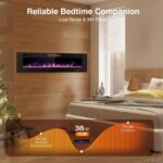 Chimenea Eléctrica ZAFRO RFH-6001LC 60 Pulgadas Empotrada o Muro Ultradelgada Silenciosa Llama LED 12 Colores Ajustables