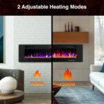 Chimenea Eléctrica ZAFRO RFH-6001LC 60 Pulgadas Empotrada o Muro Ultradelgada Silenciosa Llama LED 12 Colores Ajustables