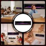 Chimenea Eléctrica ZAFRO RFH-6001LC 60 Pulgadas Empotrada o Muro Ultradelgada Silenciosa Llama LED 12 Colores Ajustables
