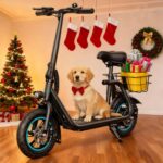 AWWSCOOTER C1 Scooter eléctrico con asiento para adultos, plegable para viajes diarios con cesta para comestibles, masco