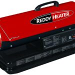 Calentador de Queroseno Aire Forzado Reddy Heater RFA50 50,000 BTU Multicombustible Portátil 120V 14 Horas Tanque 5 Galo