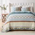 Juego de ropa de cama acolchada 4 piezas Greenland Home Fashions GL-2312B4PKV Thalia King Cal King azul
