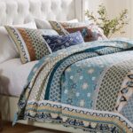 Juego de ropa de cama acolchada 4 piezas Greenland Home Fashions GL-2312B4PKV Thalia King Cal King azul