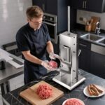 VEVOR Relleno manual de salchichas, relleno vertical de carne de 11 libras / 5 L, máquina de llenado de carne de doble v