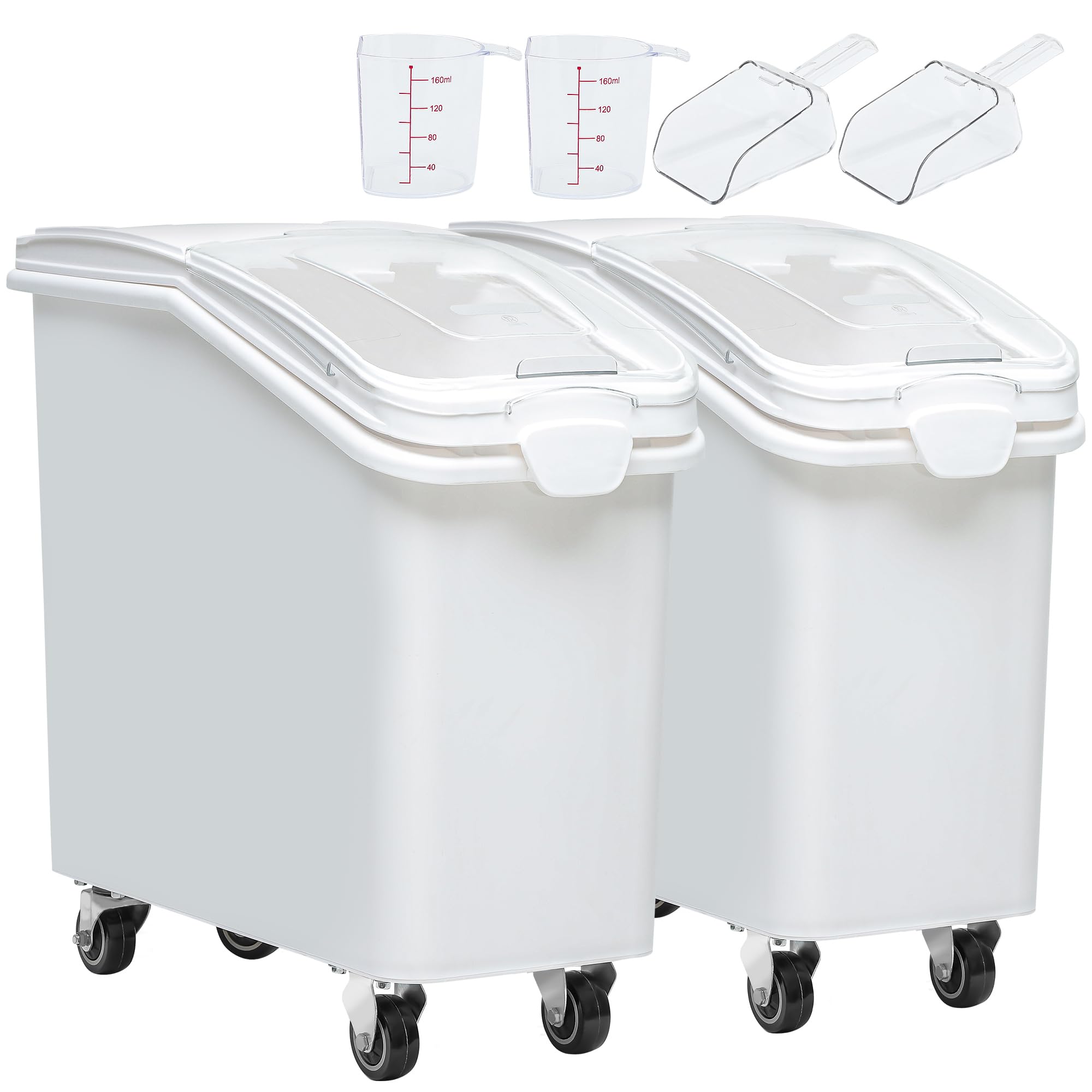 Version 1.0.0 Contenedor de almacenamiento de alimentos a granel YITAHOME MAYIHpDRWn 27 galones con ruedas taza medidora y cuchara par