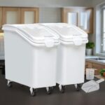 Contenedor de almacenamiento de alimentos a granel YITAHOME MAYIHpDRWn 27 galones con ruedas taza medidora y cuchara par