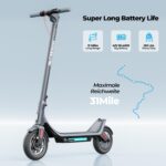 MEGAWHEELS Electric Scooter,Electric Scooter Adults Teens,10in Pneumatic Tires,350/500/600W Motor,19/31 Miles Range,15.5