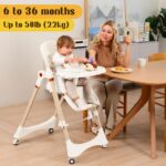 Silla alta convertible 6 en 1 con balancín | Silla alta de bebé para recién nacidos a niños pequeños (0-3 años) | Ajusta