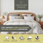 Edredón de plumas de algodón orgánico Farm To Home Blue Ridge Home Fashions FH-DC-64 tamaño King blanco para todas las e
