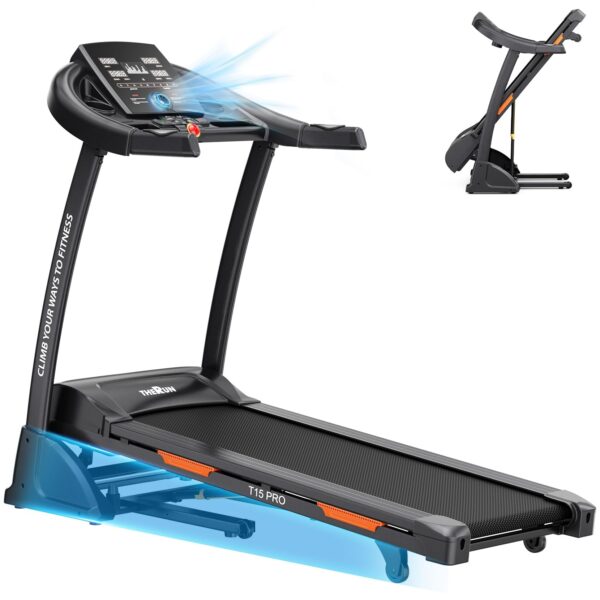 Cinta de Correr Plegable THERUN X-T420 Inclinación Automática 0 a 15 Porciento Motor 3.5HP Capacidad 136kg Cinturón 17 P