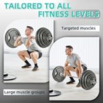 Fitvids Placas de peso estándar de hierro fundido de 1 pulgada que incluyen barra de barra estándar de 5 pies y cerradur