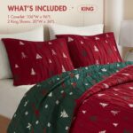 Colcha jacquard navideña reversible Madison Park MP13-8813 juego 3 piezas todas las estaciones King rojo