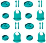 OXO TOT - Juego de regalo de alimentación de silicona, sin BPA ni PVC (paquete de 4)