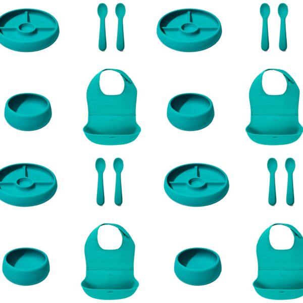 OXO TOT - Juego de regalo de alimentación de silicona, sin BPA ni PVC (paquete de 4)
