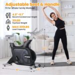 Bicicleta estática, resistencia electromagnética silenciosa, resistencia de 32 niveles, capacidad de peso de 300 libras,