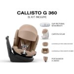 Columbus Trading Partners Callisto G 360 524000599 asiento convertible todo en uno giratorio bebe beige almendra