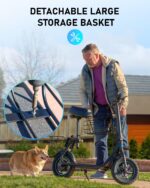 Gyroshoes C1S Electric Scooter for Adults with Seat & Large Basket, 550W Motor, 20 Mile Range, 19MPH, Foldable E-Scooter