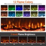 Chimenea eléctrica de 3 caras SIMOE AMSE661EF-60, 60", 12 colores de llama, 1500/750 W, control remoto, temporizador 8 h
