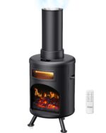 Chimenea Eléctrica Portátil DR. Infrared Heater DR-991, 1500 W, Efecto Llama 3D, Humidificador Integrado, Control Remoto