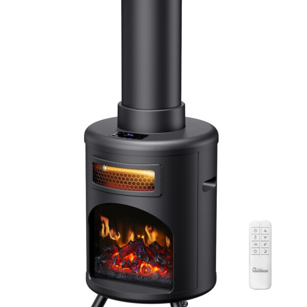 Chimenea Eléctrica Portátil DR. Infrared Heater DR-991, 1500 W, Efecto Llama 3D, Humidificador Integrado, Control Remoto