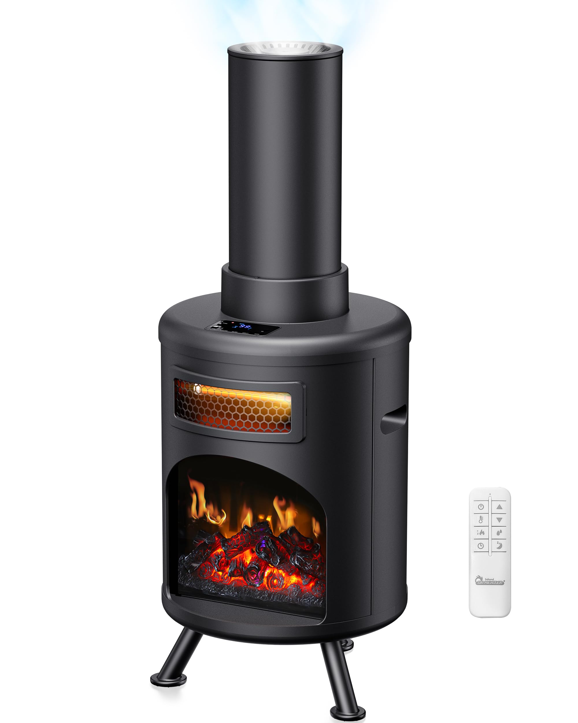 Version 1.0.0 Chimenea Eléctrica Portátil DR. Infrared Heater DR-991, 1500 W, Efecto Llama 3D, Humidificador Integrado, Control Remoto