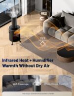 Chimenea Eléctrica Portátil DR. Infrared Heater DR-991, 1500 W, Efecto Llama 3D, Humidificador Integrado, Control Remoto