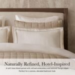 Funda de Edredón Mezcla de Lino Harbor House HHD12-1938 blanco dorado King Cal King 70% rayón 30% lino europeo bordado d