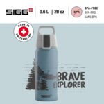 Botella de agua para niños SIGG WMB ONE Brave Eagle 9002.4 de aluminio azul claro 20 oz sin BPA hermética ligera