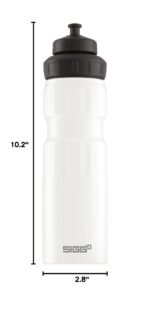 Botella de agua deportiva SIGG 8237.00 metal blanca 25 oz sin BPA con tapa deportiva paquete de 6 piezas
